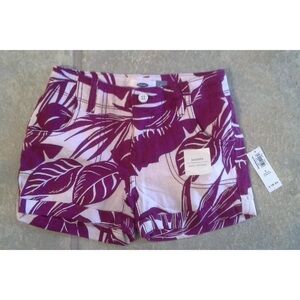 (NWT) Old Navy Girl’s Size 6 Purple Leaf Print Shorts Perfect For Summer Wear